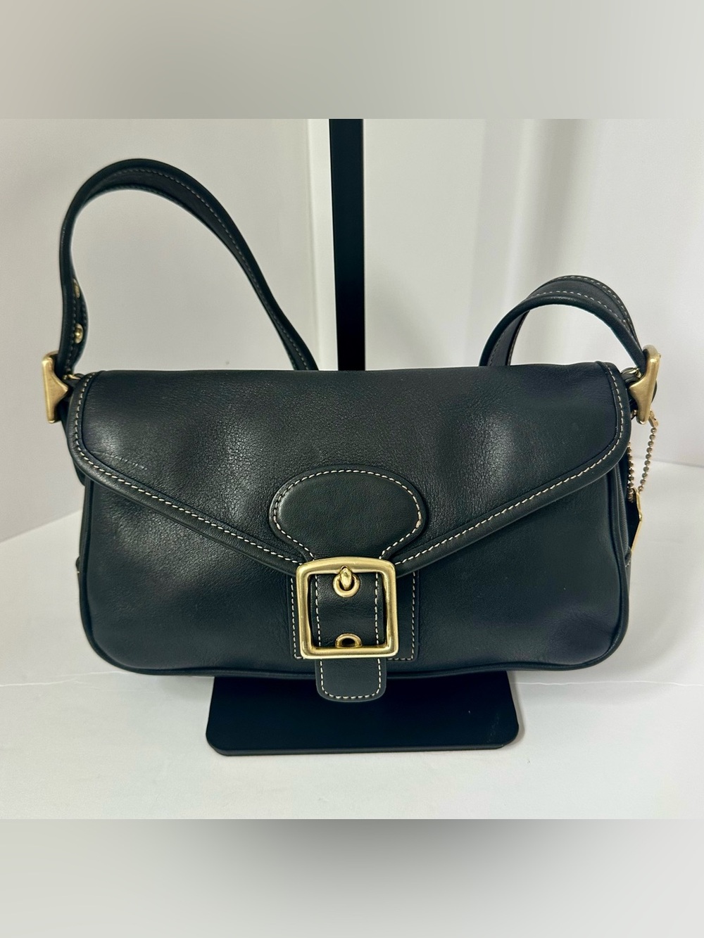 COACH Vintage Soho Shoulder bag/Clutch 9127 Black Leather Y2K Brass Buckle EUC